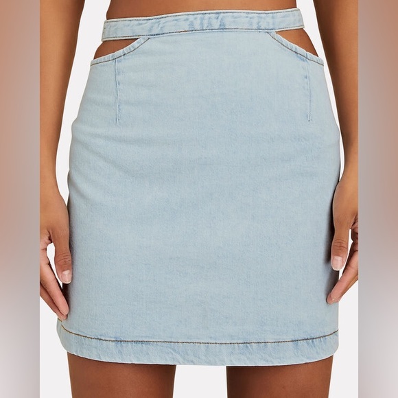 Revolve We Wore What Cut Out Mini Denim Skirt - Picture 3 of 8